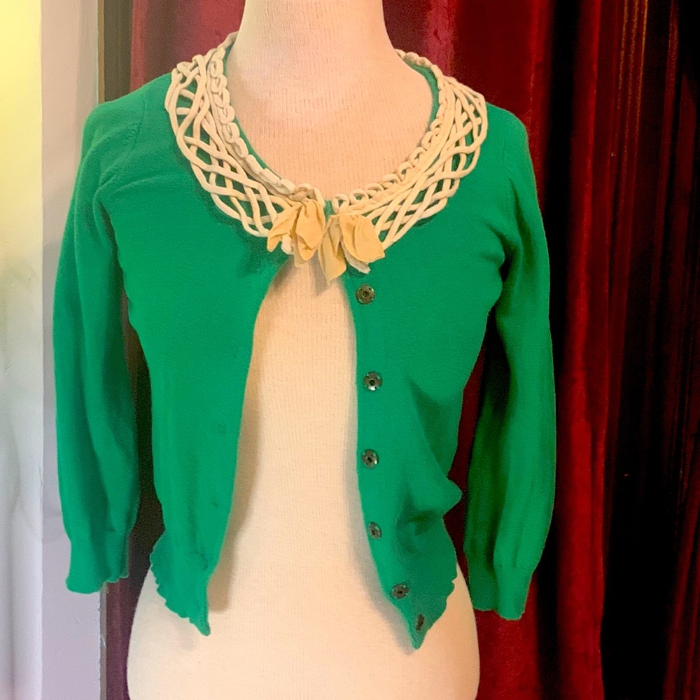 Field Flower Green cardigan